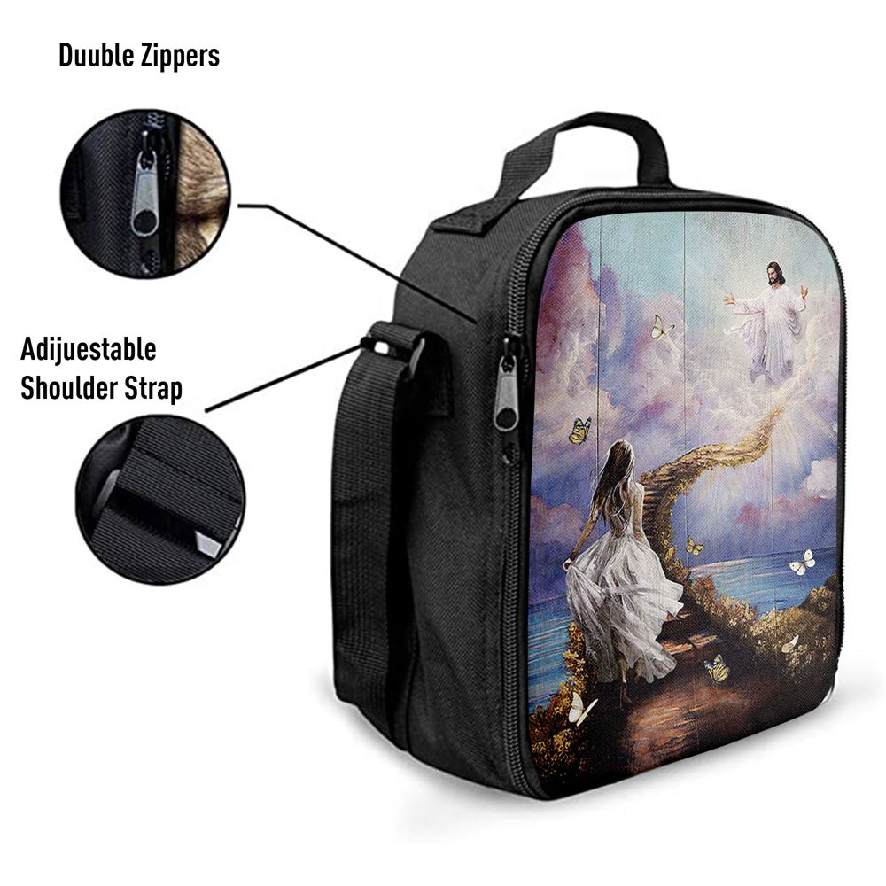 Jesus Beautiful Girl Path To Heaven Lunch Bag, Christian Lunch Box For School, Picnic