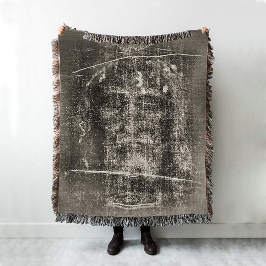 Jesus Boho Blanket - Jesus Christ Picture - Christian Boho Blanket For Pastor Priest - Christian Woven Throw Blanket Decor