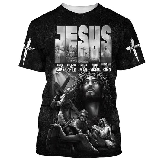 Jesus Born As A Baby All Over Print 3D T-Shirt, Gift For Christian, Jesus Shirt