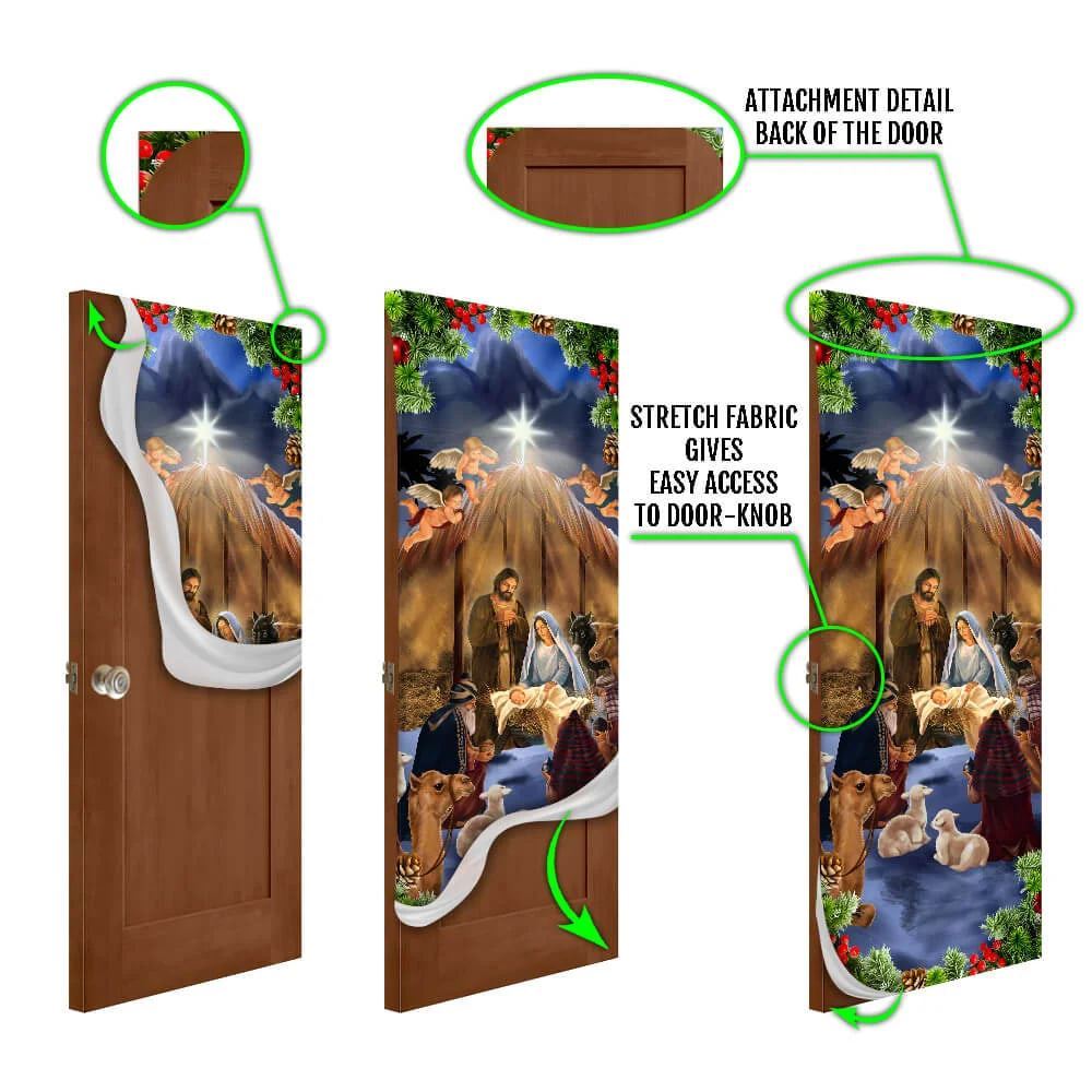 Jesus Borrn Door Cover Scenery, Christian Door Decor, Door Christian Church, Christian Door Plaques