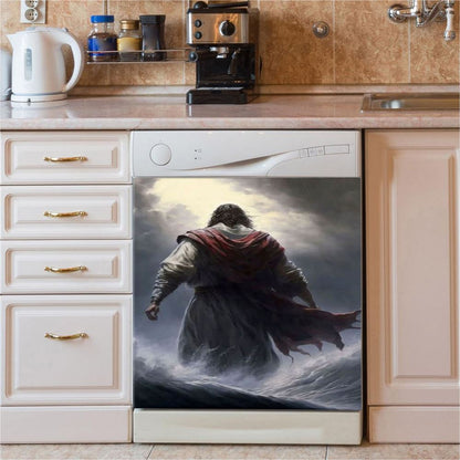 Jesus Calms The Storm Dishwasher Cover , Christian Dishwasher Stickers, Jesus Kitchen Decor