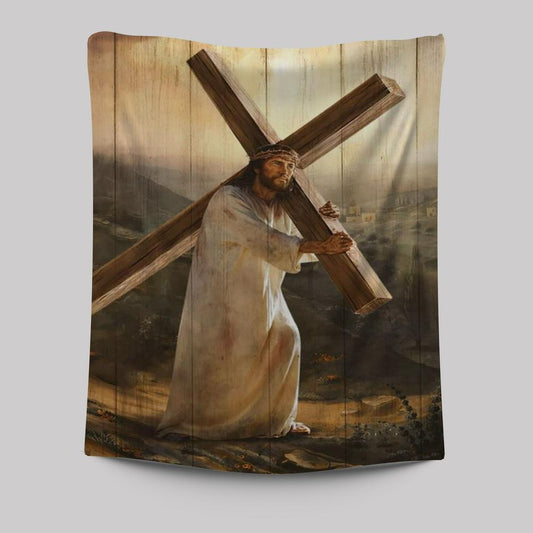 Jesus Carrying The Cross Tapestry
