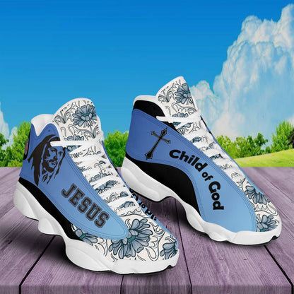 Jesus Child Of God Jd13 Shoes For Man And Women Flower Pattern, Christian Basketball Shoes, Gift For Christian, God Shoes