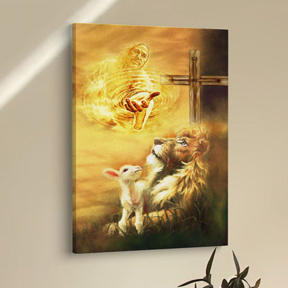 Jesus Christ - Lamb Of God & Lion Of Judah Canvas Prints - Bible Verse Wall Decor - Scripture Wall Art