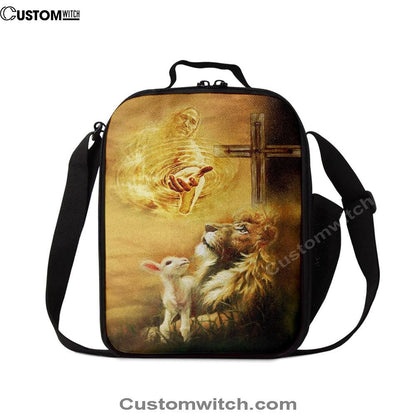Jesus Christ - Lamb Of God & Lion Of Judah Lunch Bag, Christian Lunch Box For School, Picnic