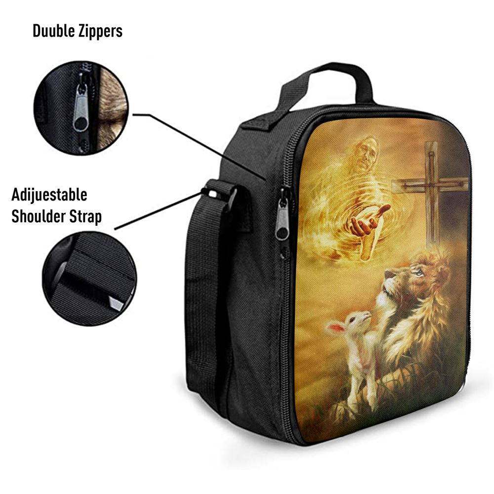 Jesus Christ - Lamb Of God & Lion Of Judah Lunch Bag, Christian Lunch Box For School, Picnic
