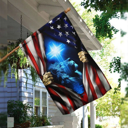 Jesus Christ American House Flags, Christian Flag, Scripture Flag, Garden Banner