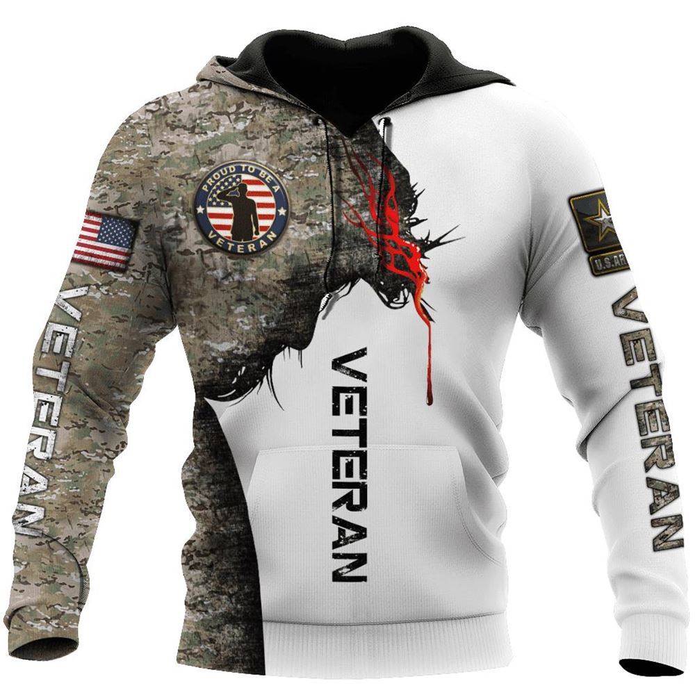 Jesus Christ And American Veteran Proud God 3D Hoodie For Man And Women, Jesus Printed 3D Hoodie