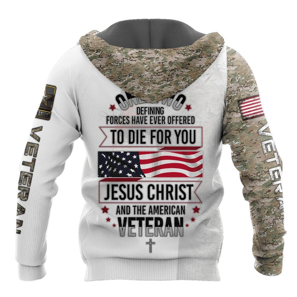 Jesus Christ And American Veteran Proud God 3D Hoodie For Man And Women, Jesus Printed 3D Hoodie
