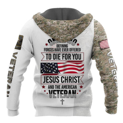 Jesus Christ And American Veteran Proud God 3D Hoodie For Man And Women, Jesus Printed 3D Hoodie