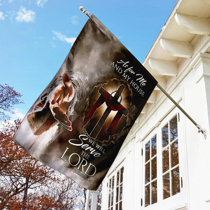 Jesus Christ As For Me And My House House Flags, Christian Flag, Scripture Flag, Garden Banner