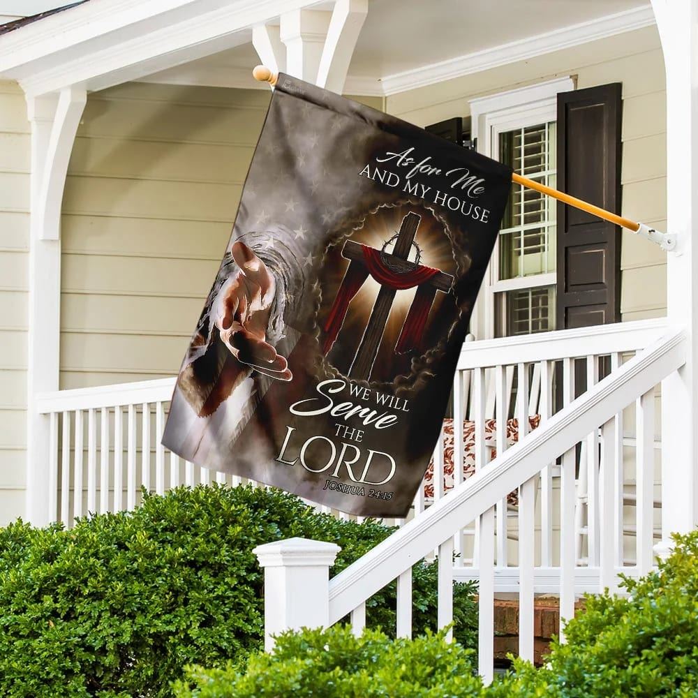 Jesus Christ As For Me And My House House Flags, Christian Flag, Scripture Flag, Garden Banner