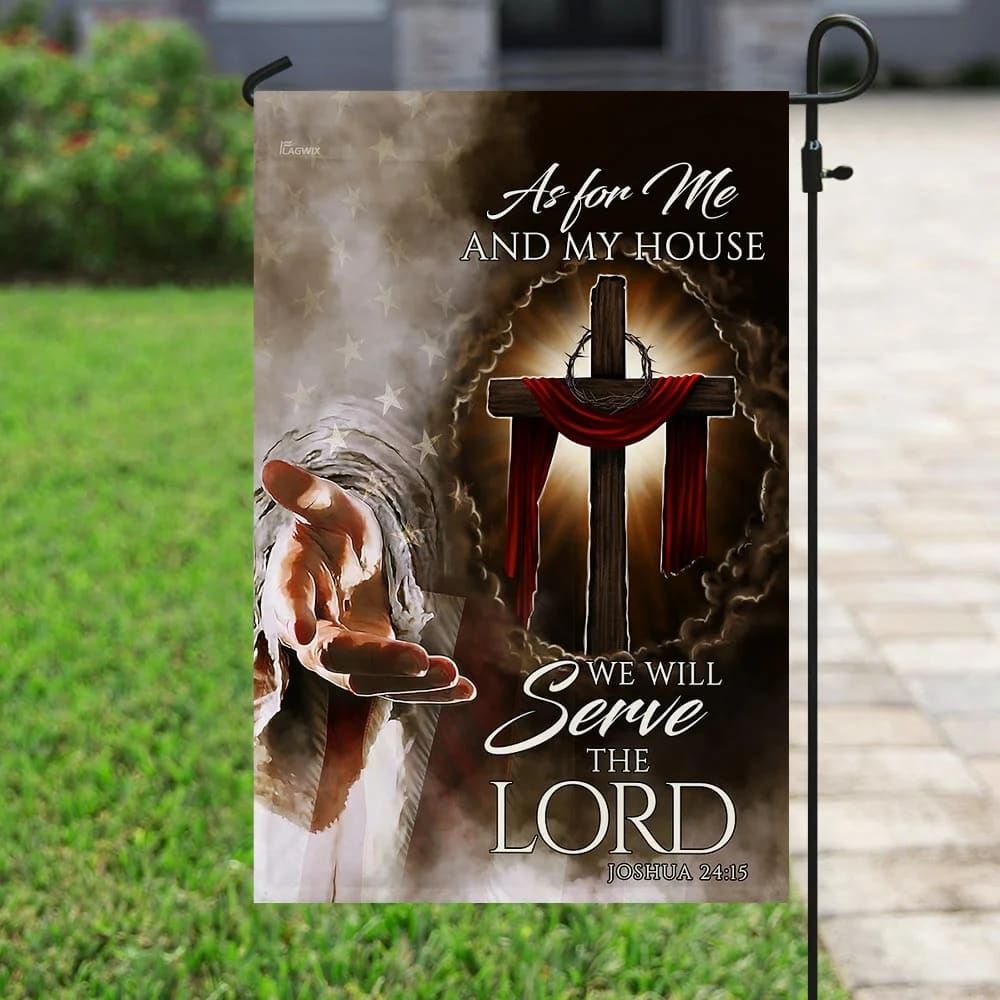 Jesus Christ As For Me And My House House Flags, Christian Flag, Scripture Flag, Garden Banner