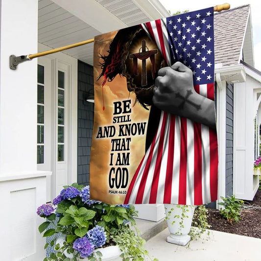 Jesus Christ Be Still And Know That I Am God Flag, Outdoor Christian House Flag, Christian Flag, Scripture Flag, Garden Banner