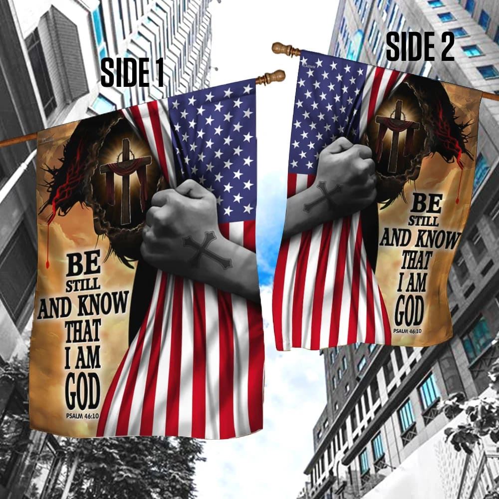 Jesus Christ Be Still And Know That I Am God Flag, Outdoor Christian House Flag, Christian Flag, Scripture Flag, Garden Banner