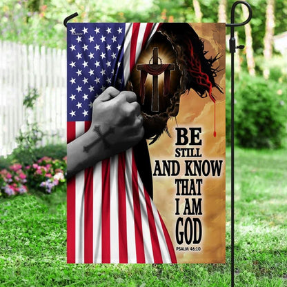 Jesus Christ Be Still And Know That I Am God Flag, Outdoor Christian House Flag, Christian Flag, Scripture Flag, Garden Banner