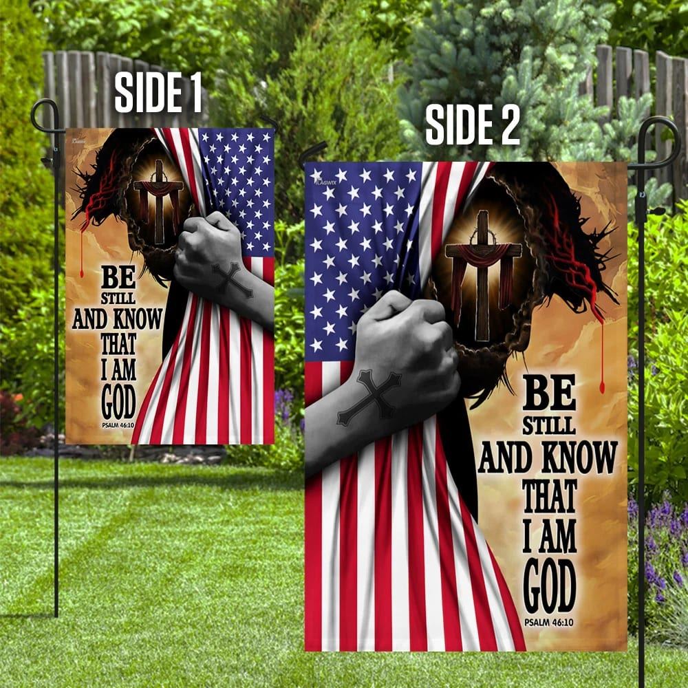 Jesus Christ Be Still And Know That I Am God Flag, Outdoor Christian House Flag, Christian Flag, Scripture Flag, Garden Banner