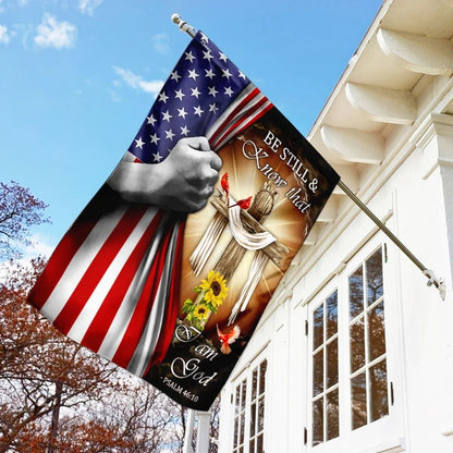 Jesus Christ Be Still & Know That I Am God Flag, Outdoor Christian House Flag, Christian Flag, Scripture Flag, Garden Banner