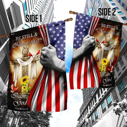 Jesus Christ Be Still & Know That I Am God Flag, Outdoor Christian House Flag, Christian Flag, Scripture Flag, Garden Banner