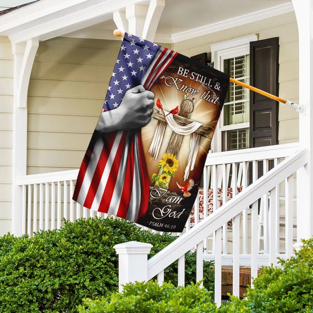 Jesus Christ Be Still & Know That I Am God Flag, Outdoor Christian House Flag, Christian Flag, Scripture Flag, Garden Banner