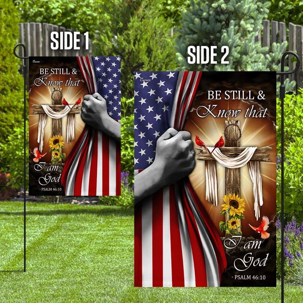Jesus Christ Be Still & Know That I Am God Flag, Outdoor Christian House Flag, Christian Flag, Scripture Flag, Garden Banner