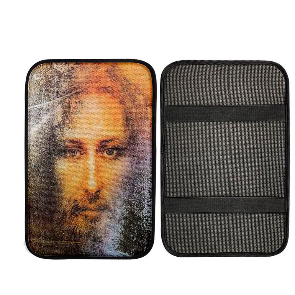 Jesus Christ Car Armrest Pad - Jesus Picture - Inspirational Gift For Pastor Priest, Christ Car Armrest Accessories