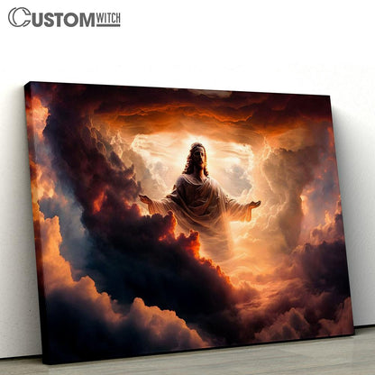 Jesus Christ Close Up Portrait Sunset Sky Canvas Pictures - Faith Art - Christian Canvas Wall Art Decor