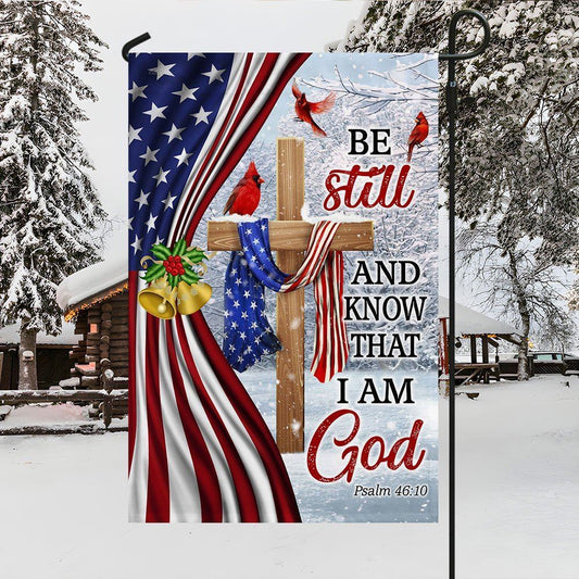 Jesus Christ Cross Flag Be Still And Know That I Am God Christmas Flag, Christian Christmas House Flag, Christmas Outdoor Decor Ideas