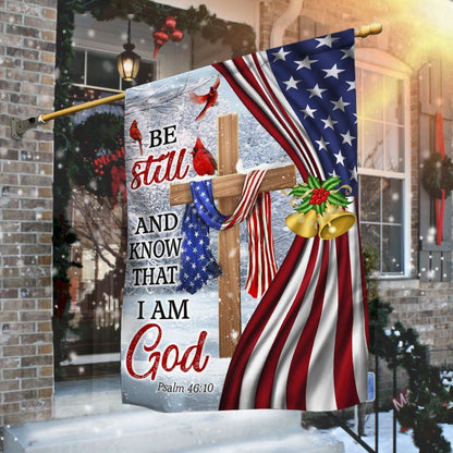 Jesus Christ Cross Flag Be Still And Know That I Am God Christmas Flag, Christian Christmas House Flag, Christmas Outdoor Decor Ideas