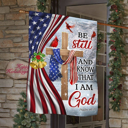 Jesus Christ Cross Flag Be Still And Know That I Am God Christmas Flag, Christian Christmas House Flag, Christmas Outdoor Decor Ideas
