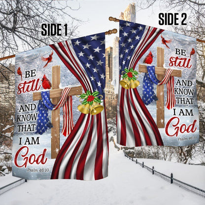 Jesus Christ Cross Flag Be Still And Know That I Am God Christmas Flag, Christian Christmas House Flag, Christmas Outdoor Decor Ideas