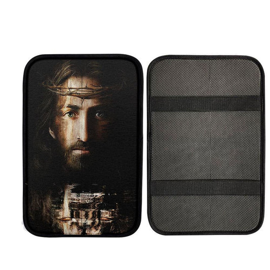 Jesus Christ Crown Of Thorns Car Center Console Cover, Christian Car Armrest Accessories