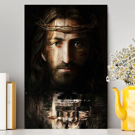 Jesus Christ Crown Of Thorns Wall Art Canvas - Jesus Portrait Canvas Prints - Christian Wall Art