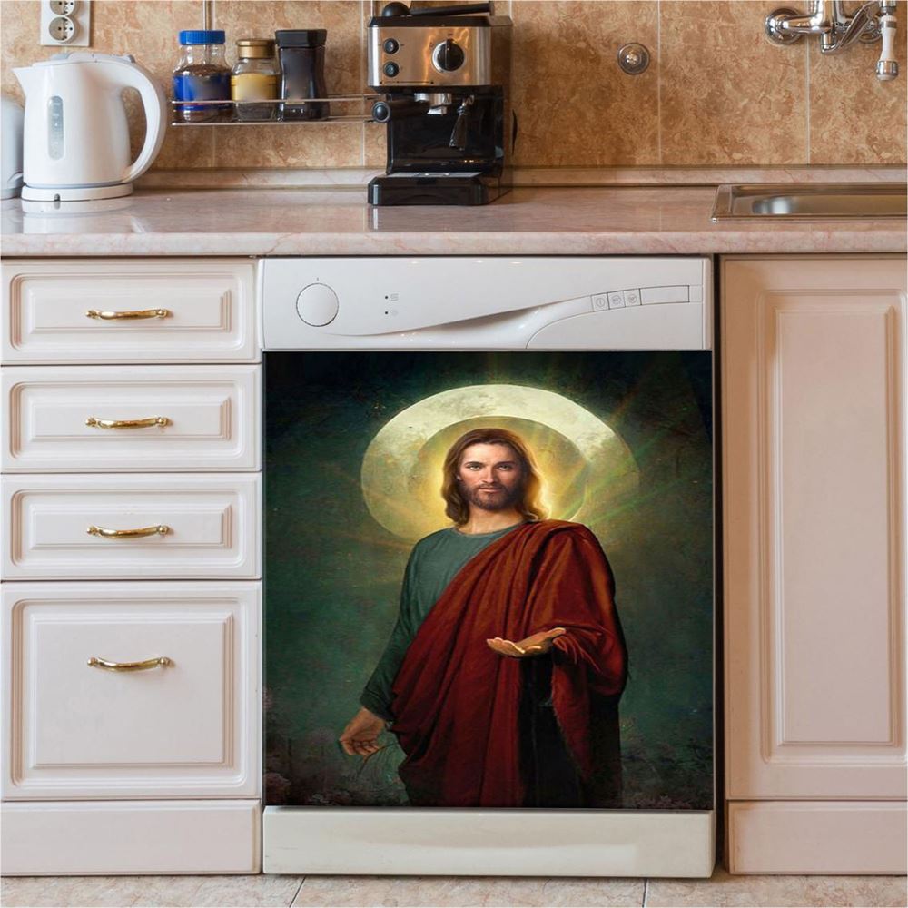 Jesus Christ Dishwasher Cover , Christian Dishwasher Stickers, Jesus Kitchen Decor