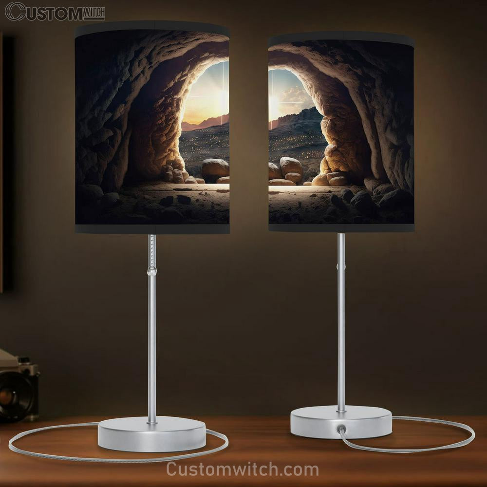 Jesus Christ Easter Empty Tomb Resurrection Table Lamb Pictures - Faith Art - Christian Table Lamb Gift Decor