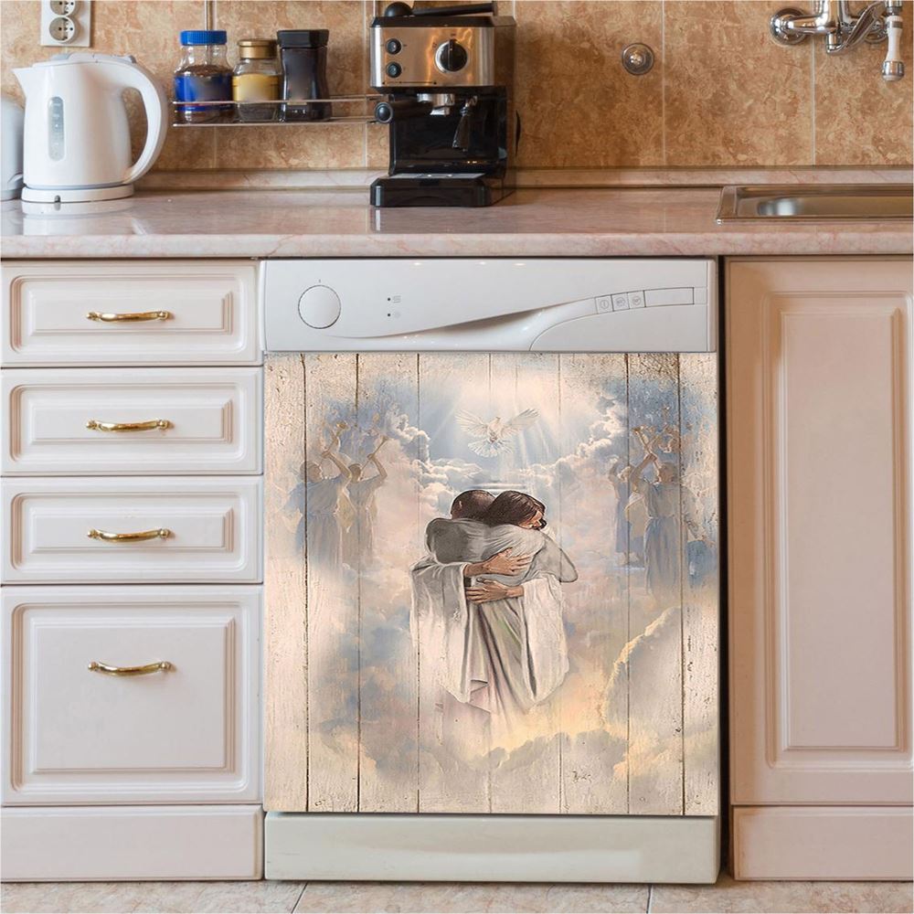 Jesus Christ Facing Forward And Looking Straight Ah Dishwasher Cover, Jesus Dishwasher Stickers, Christian Kitchen Decor