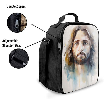 Jesus Christ Facing Forward And Looking Straight Ah Lunch Bag, Christian Lunch Box For School, Picnic