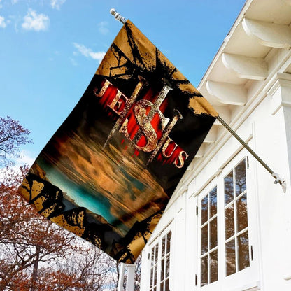 Jesus Christ Flag, Outdoor Christian House Flag, Christian Flag, Scripture Flag, Garden Banner