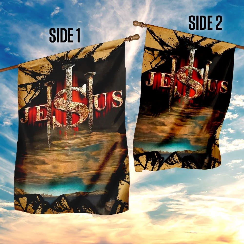 Jesus Christ Flag, Outdoor Christian House Flag, Christian Flag, Scripture Flag, Garden Banner