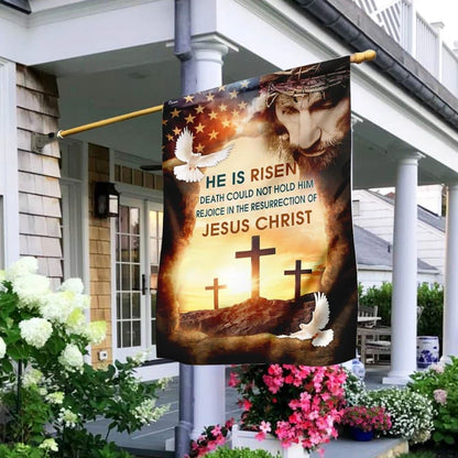 Jesus Christ He Is Risen Flag, Outdoor Christian House Flag, Christian Flag, Scripture Flag, Garden Banner