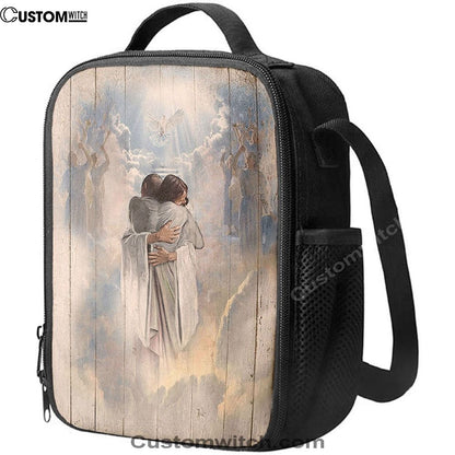 Jesus Christ Hugging Man In Heaven Lunch Bag, Christian Lunch Box For School, Picnic