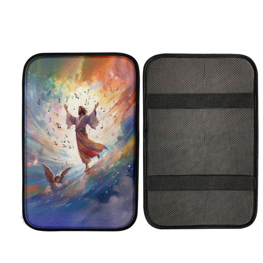 Jesus Christ Is Dancing Car Center Console Cover, Christian Car Armrest Accessories