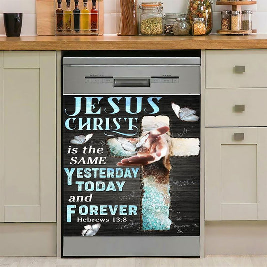 Jesus Christ Is Dancing Dishwasher Cover, Jesus Dishwasher Stickers, Christian Kitchen Decor