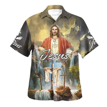Jesus Christ Is My Savior Hawaiian Shirt For Men, Christian Hawaiian Shirt, Gift For Christian