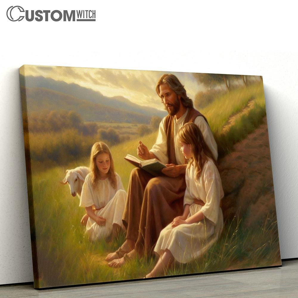 Jesus Christ Is Teaching Children About Bible Canvas Prints - Jesus Christ Picture - Jesus Canvas Art