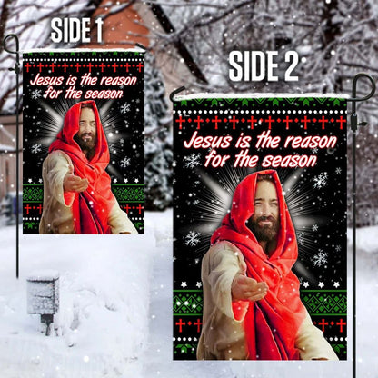 Jesus Christ Is The Reason For The Season House Flags, Christian Flag, Scripture Flag, Garden Banner