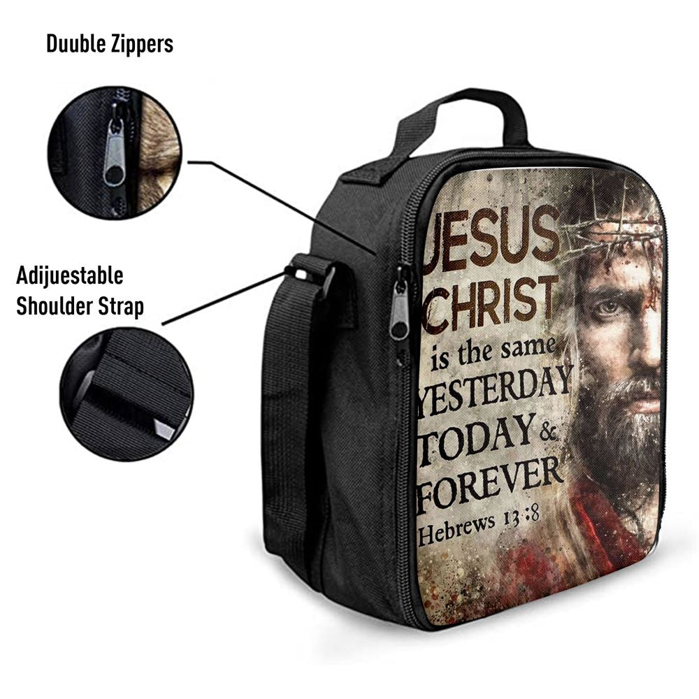 Jesus Christ Is The Same Yesterday Today And Forever Lunch Bag - Hand Of God Lunch Bag, Christian Lunch Box For School, Picnic