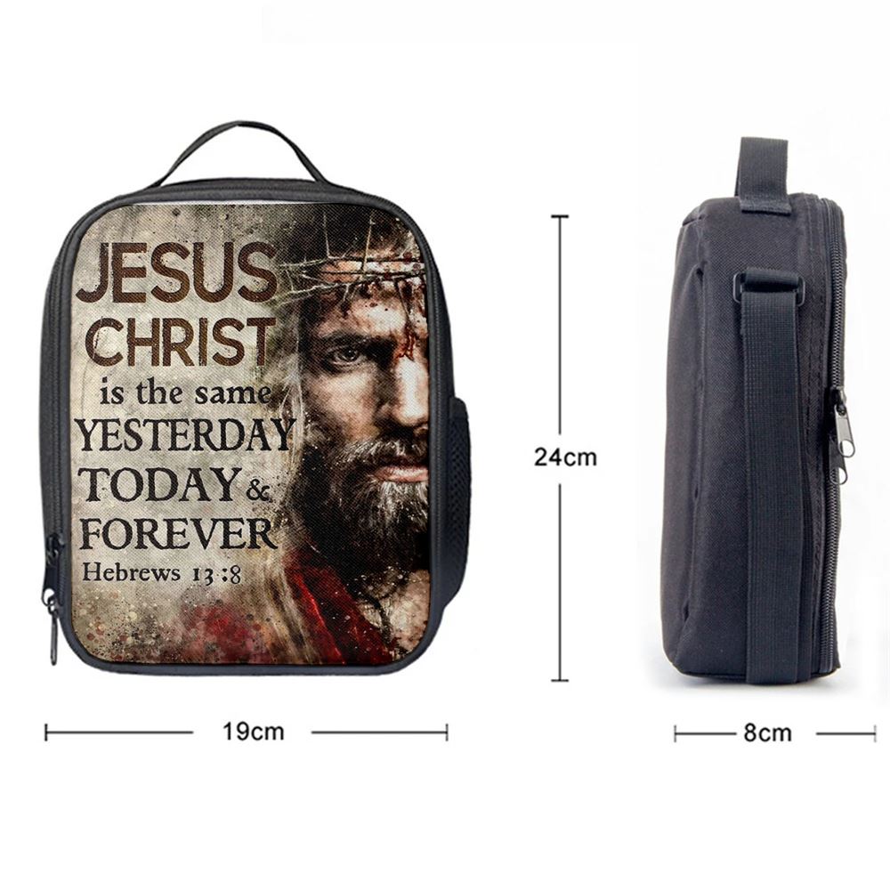 Jesus Christ Is The Same Yesterday Today And Forever Lunch Bag - Hand Of God Lunch Bag, Christian Lunch Box For School, Picnic