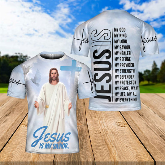 Jesus Christ Jesus Is My Savior Peace Jesus All Over Print 3D T-Shirt, Gift For Christian, Jesus Shirt