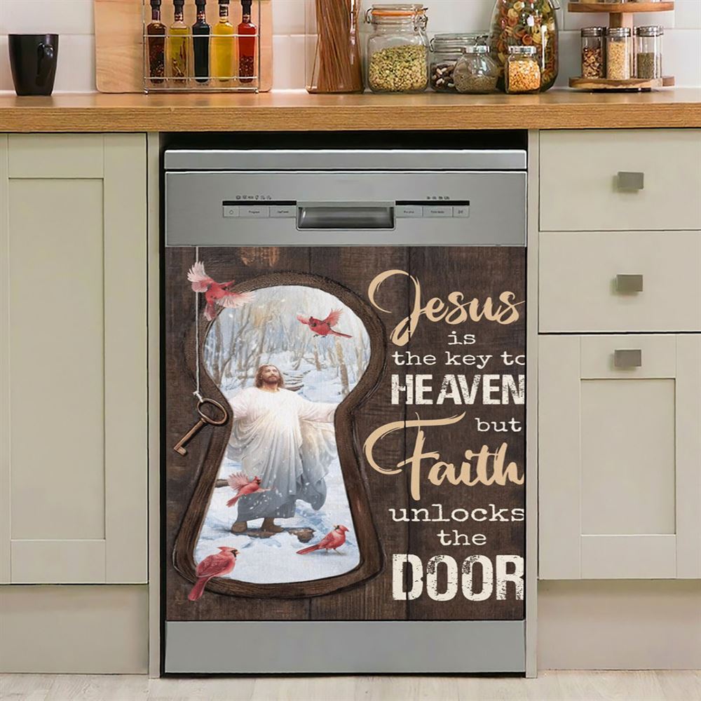 Jesus Christ Lamb Of God & Lion Of Judah Dishwasher Cover, Bible Verse Dishwasher Stickers, Scripture Kitchen Decor